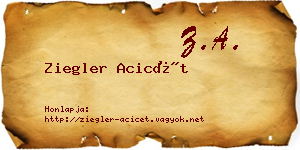Ziegler Acicét névjegykártya